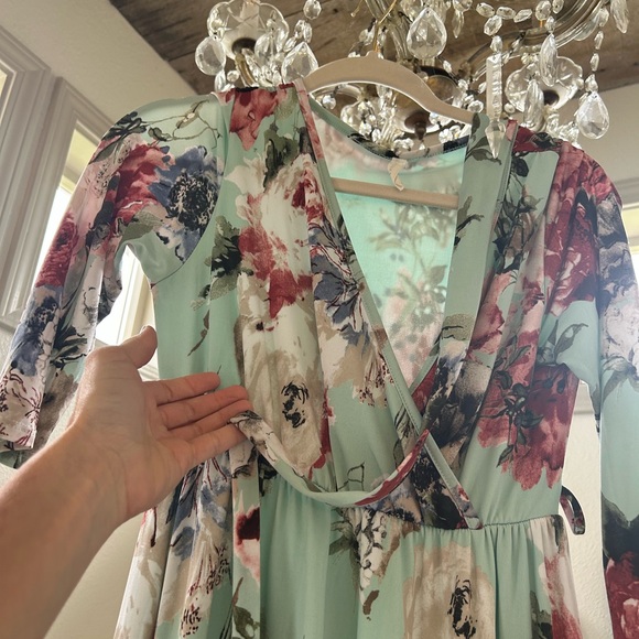 Pink Blush Wrap style floral Maxi Dress - Picture 2 of 3